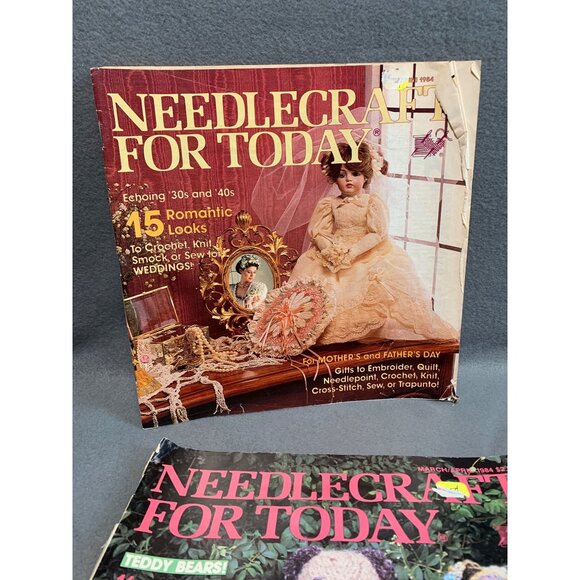 Vintage Needlecraft for Today Magazine 1984 Set of 3 Crochet Knit Fabric Jan- Ju - Picture 3 of 6